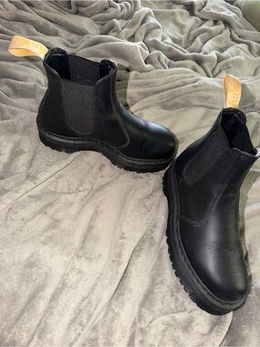 Dr. Martens Black Chukka Boots with Yellow Heel Tabs - Men’s